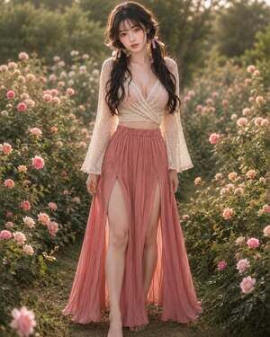 Love Letters & Satin Daydreams coquette romance high waisted slit maxi skirt